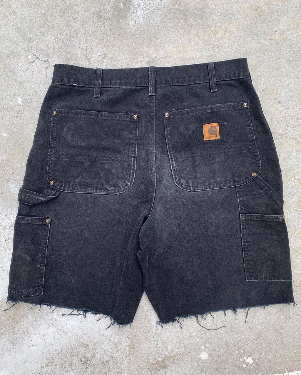 1990s Faded Black Carhartt Double Knee Shorts