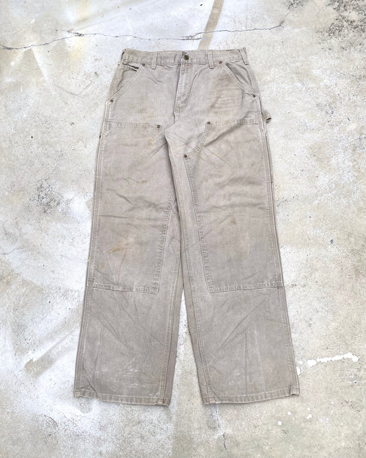 1990S LIGHT GREY CARHARTT DOUBLE KNEE PANTS (33X30)