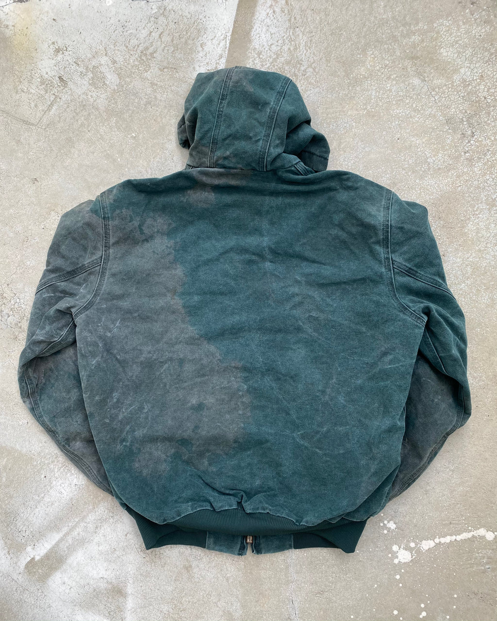 1990S EMERALD GREEN CARHARTT HOODED JACKET (M)
