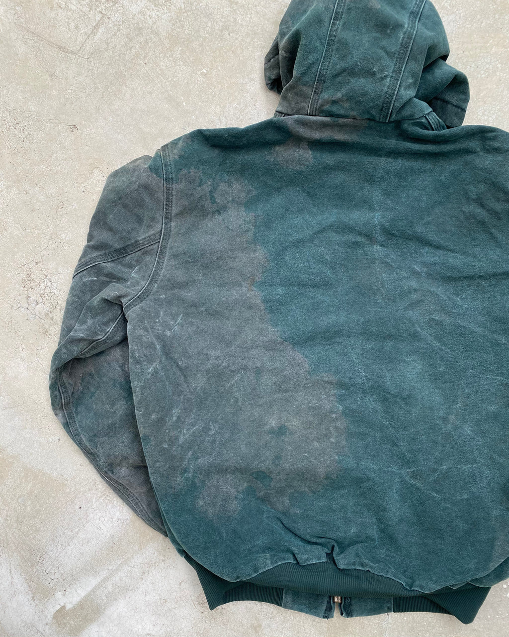 1990S EMERALD GREEN CARHARTT HOODED JACKET (M)