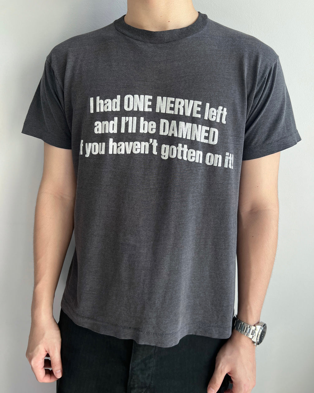 1980S 'ONE NERVE LEFT' SINGLE STITCH TEE (M)
