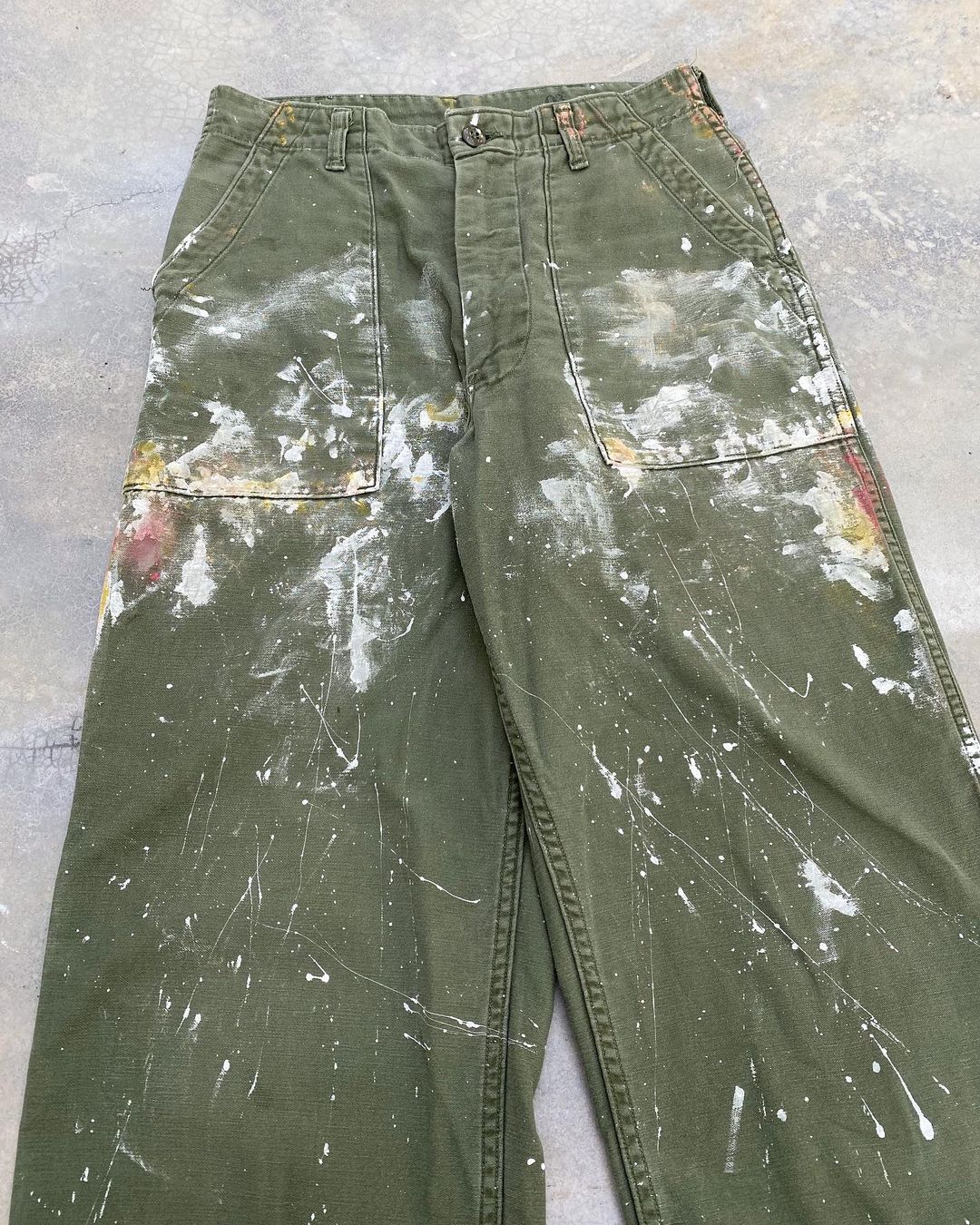 1968 Painted OG-107 Sateen Type 1 Fatigue Trousers