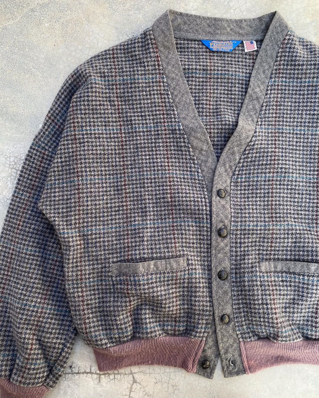 1980s Pendleton Plaid Cardigan