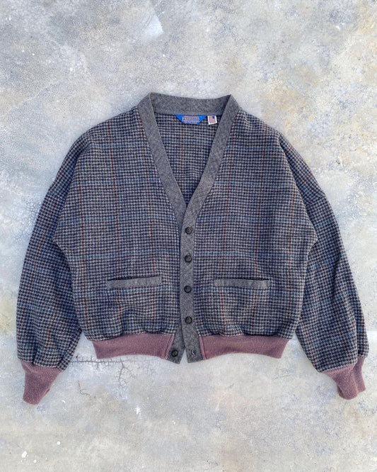 Pendleton Plaid Wool Cardigan Size L - 1980s
