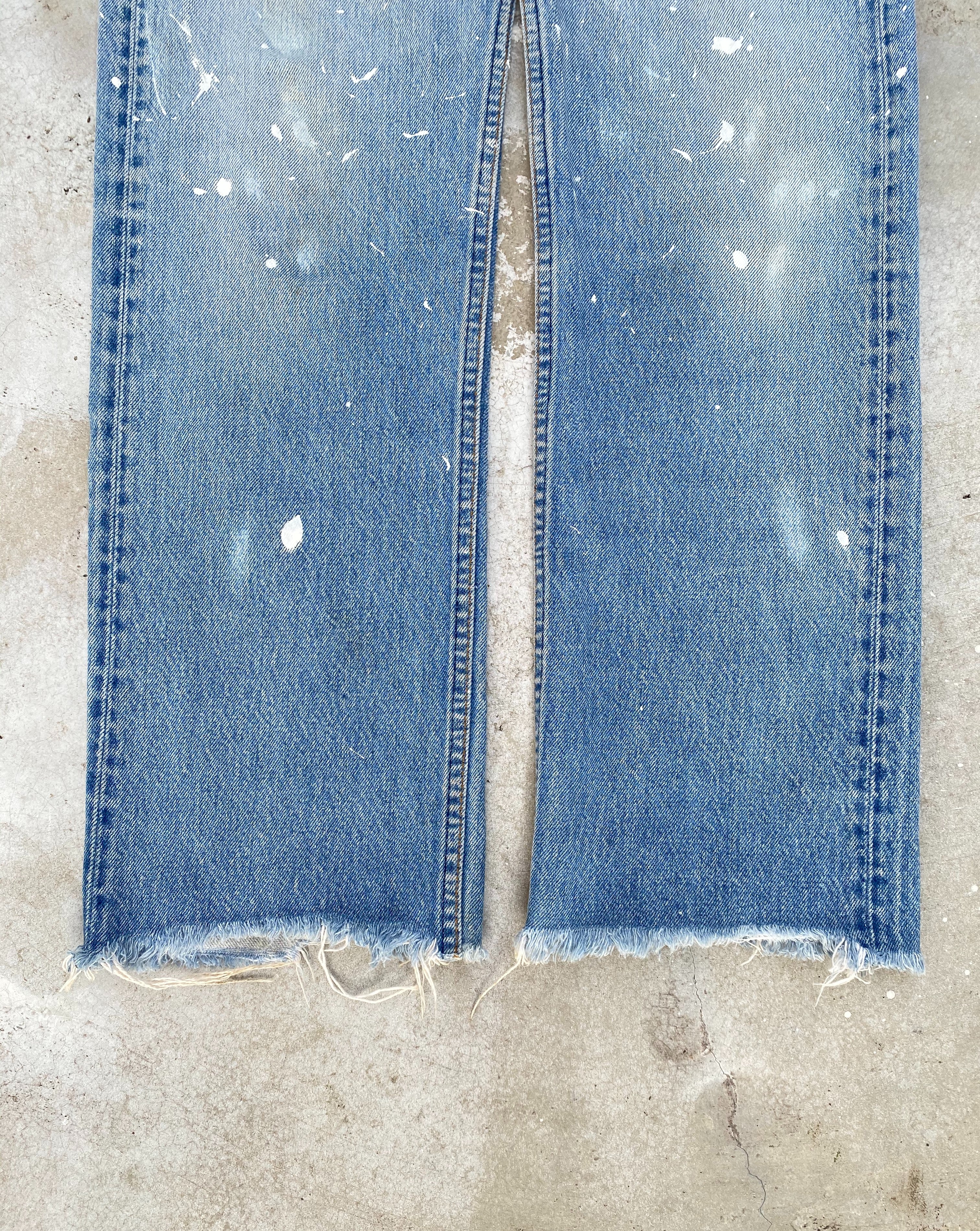 1980s Painted Levi’s 501 Cutoff Hem Jeans