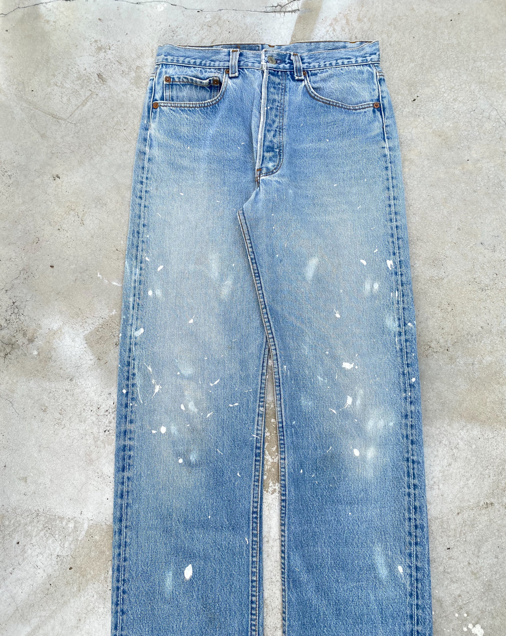 1980s Painted Levi’s 501 Cutoff Hem Jeans
