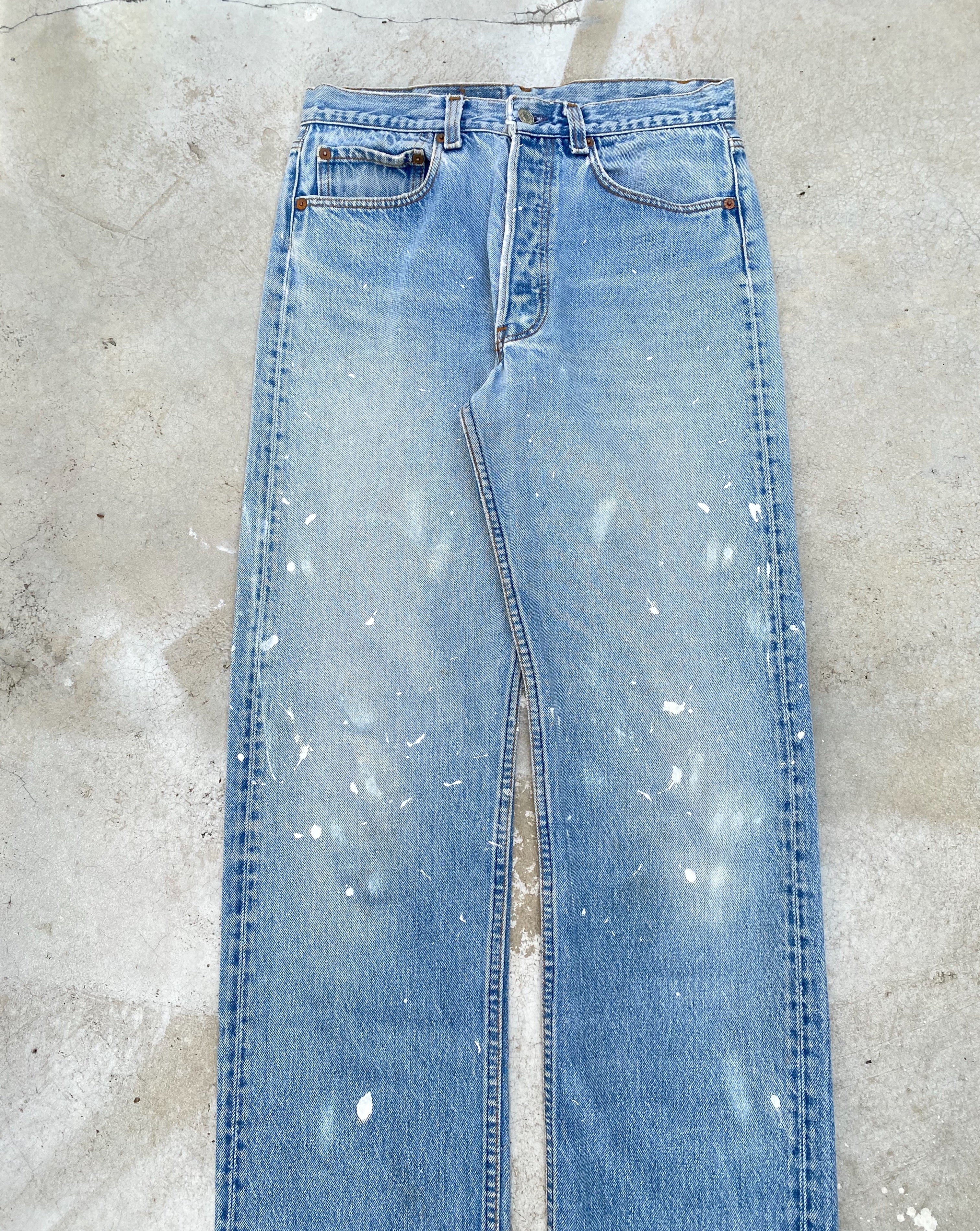 1980s Painted Levi’s 501 Cutoff Hem Jeans