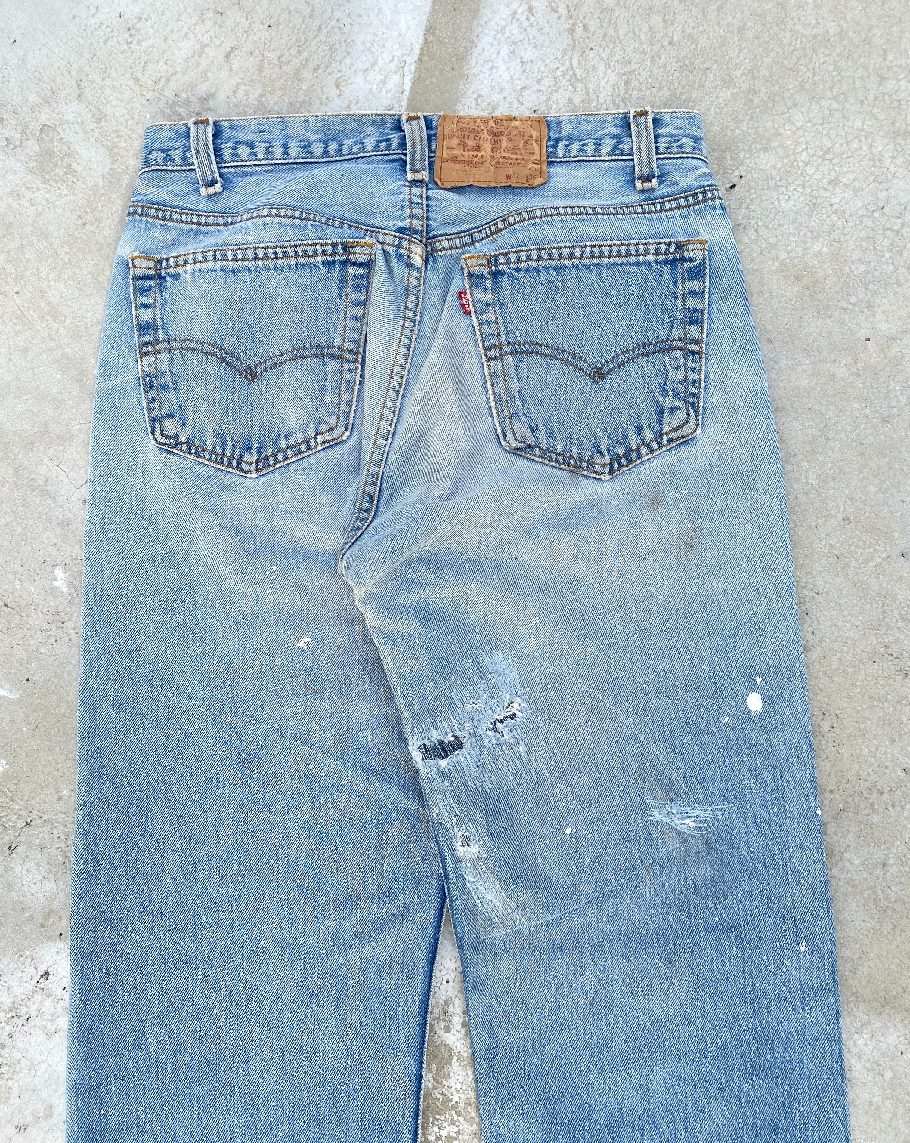 1980s Painted Levi’s 501 Cutoff Hem Jeans