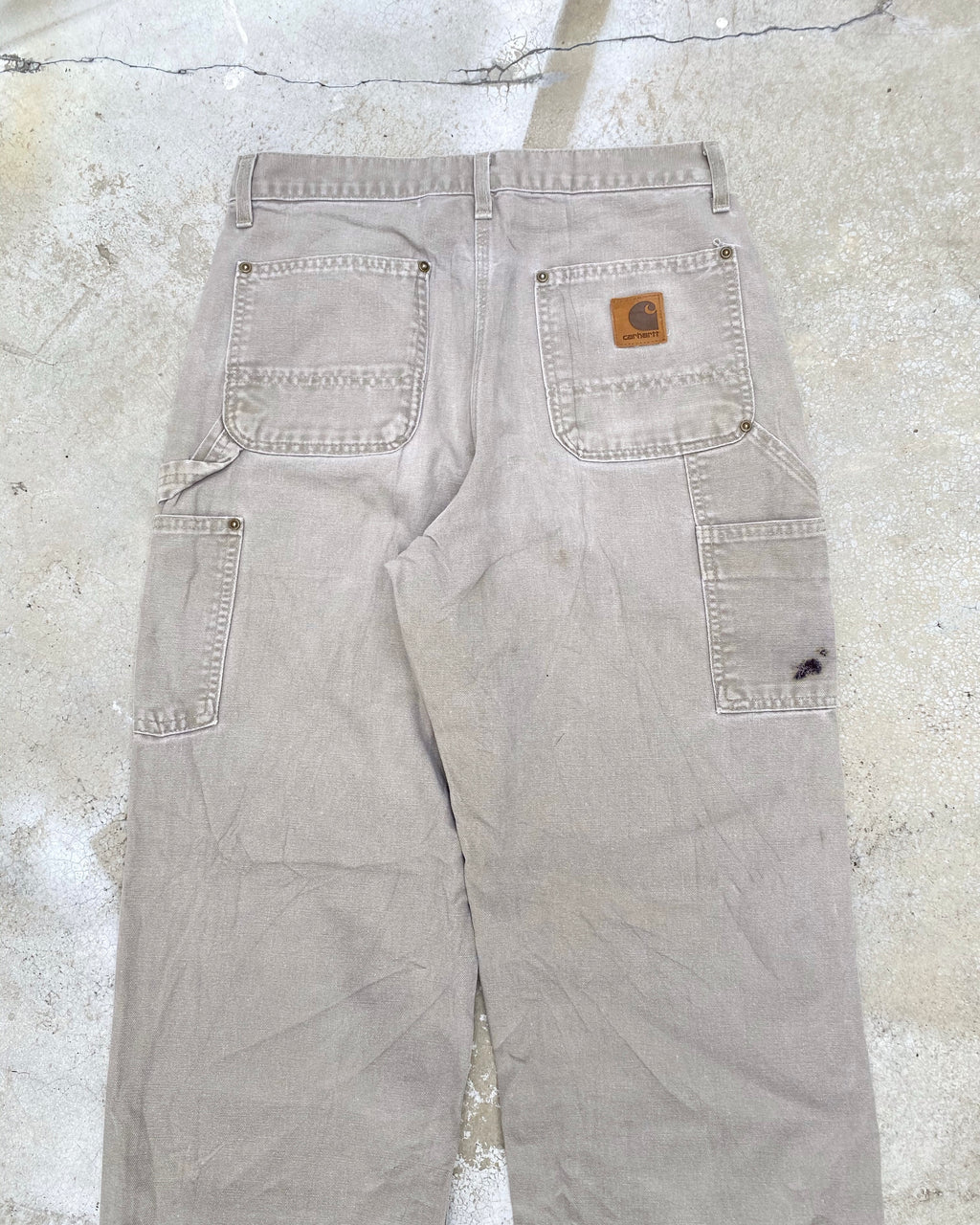 1990S LIGHT GREY CARHARTT DOUBLE KNEE PANTS (30X32)