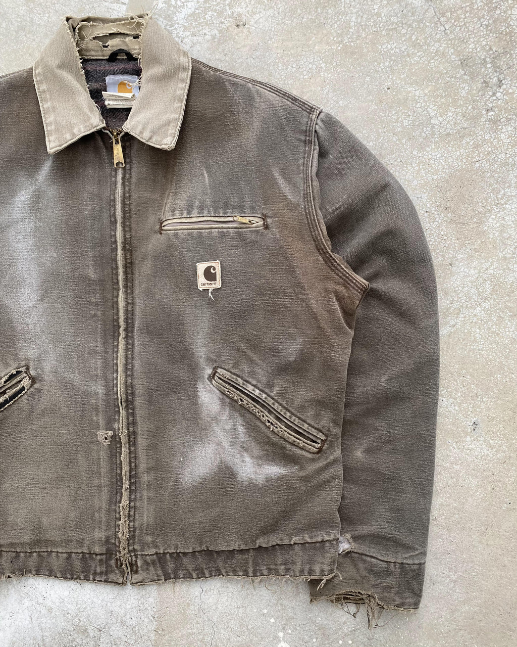 1990S SUN FADED GREY CARHARTT DETROIT JACKET (M/L)