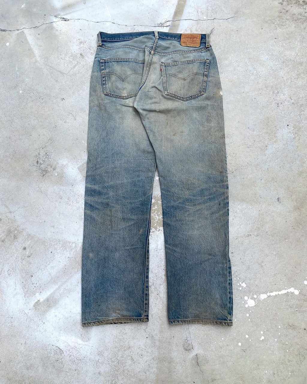 1980s Mud Washed Levi’s 501 Selvedge Repaired Jeans