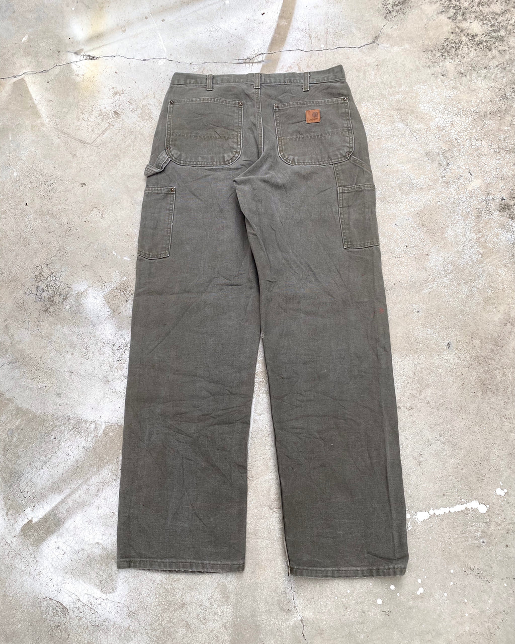 1990S OLIVE GREEN CARHARTT DOUBLE KNEE PANTS (32X32)