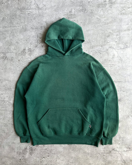 1990S RUSSELL GREEN BLANK HOODIE (M/L)