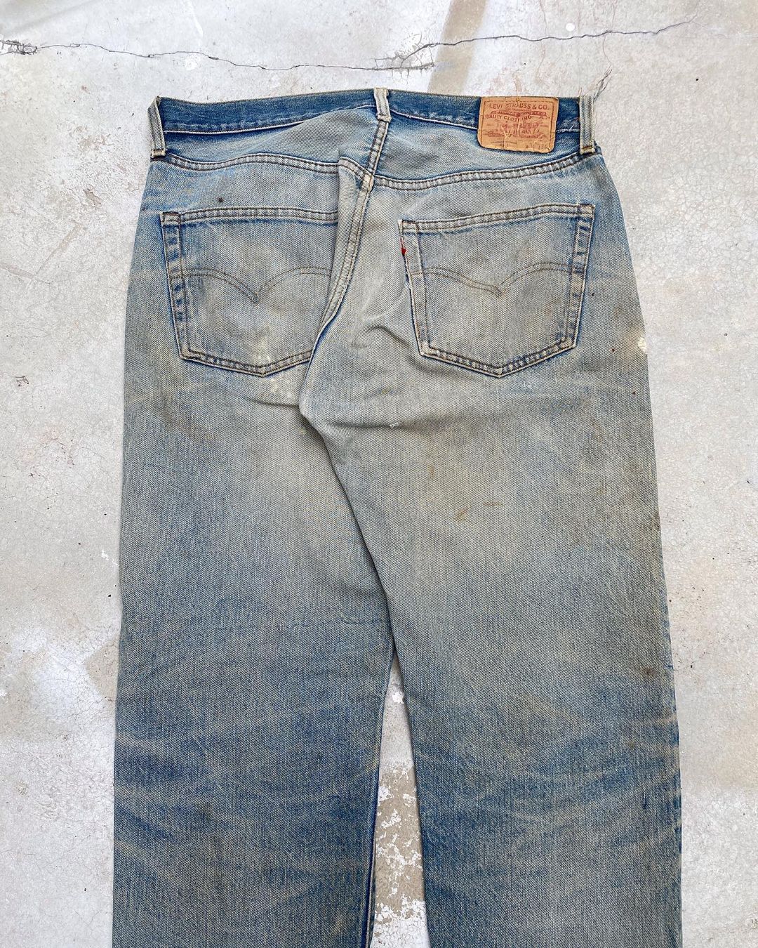 1980s Mud Washed Levi’s 501 Selvedge Repaired Jeans