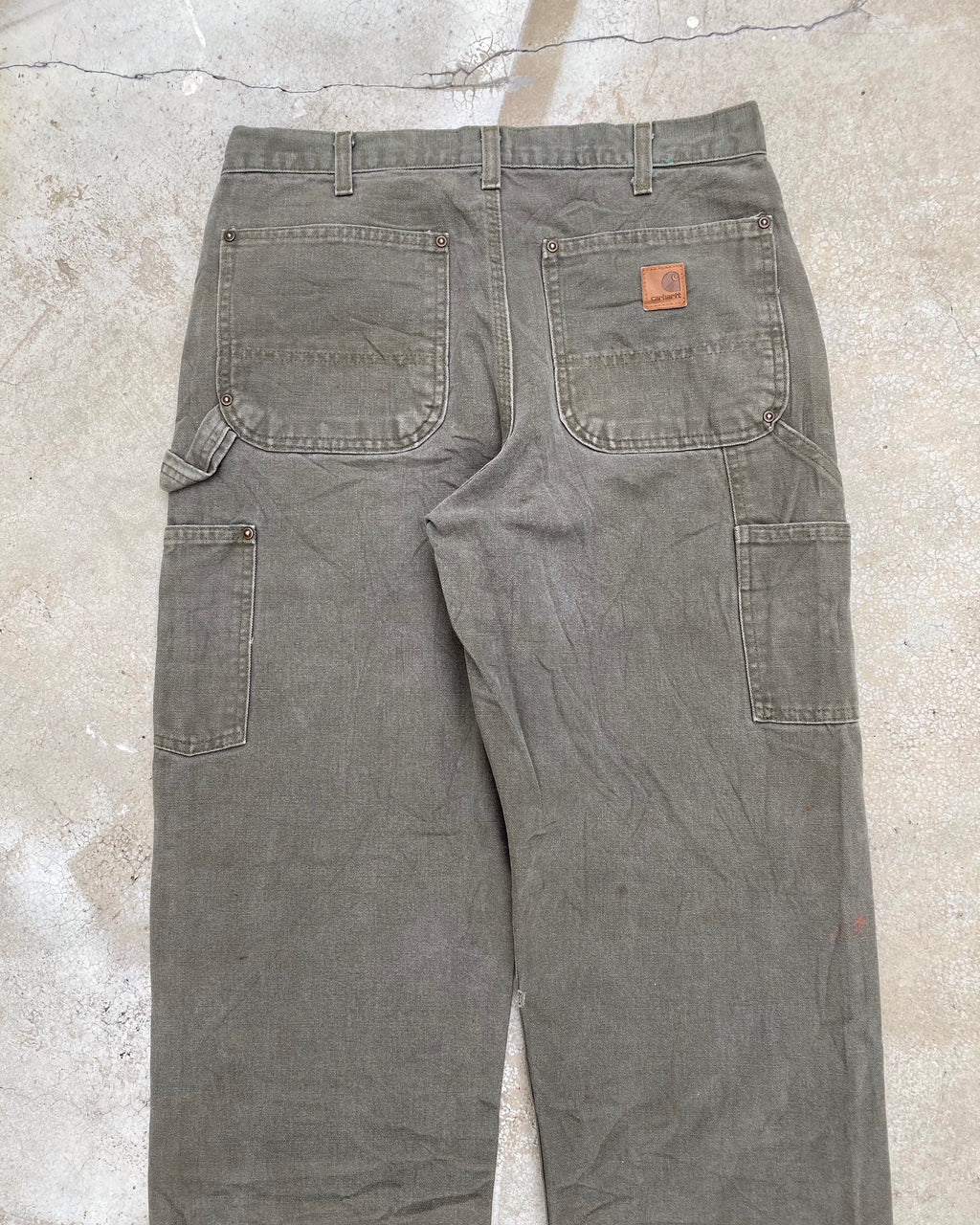 1990S OLIVE GREEN CARHARTT DOUBLE KNEE PANTS (32X32)