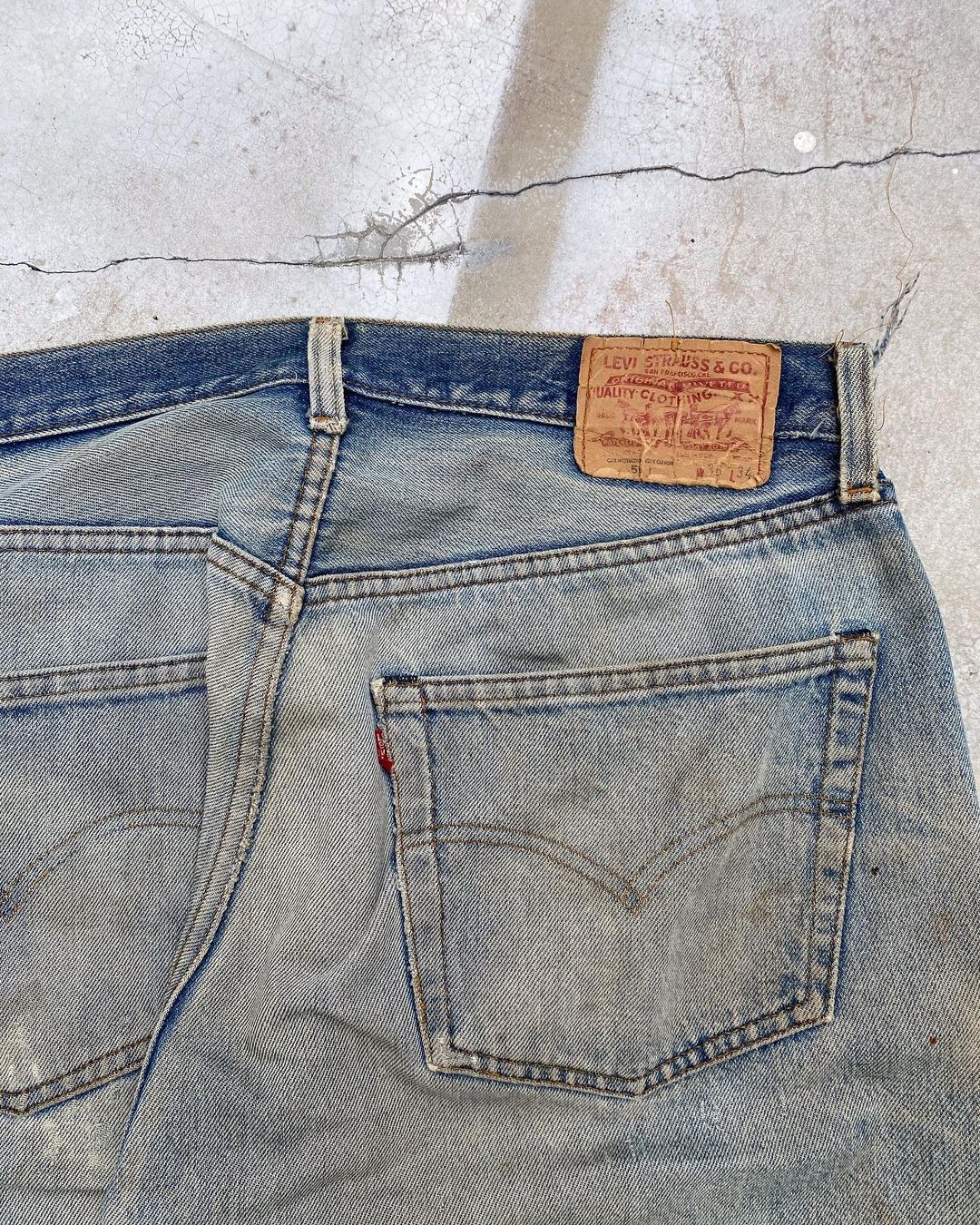 1980s Mud Washed Levi’s 501 Selvedge Repaired Jeans