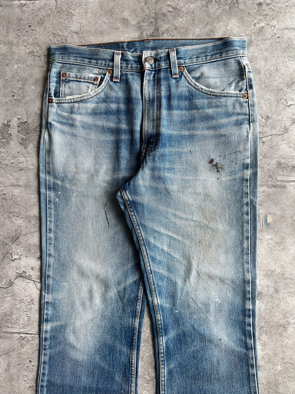 1990S FADED WASHED LEVI'S 517 FLARE JEANS (34X34)