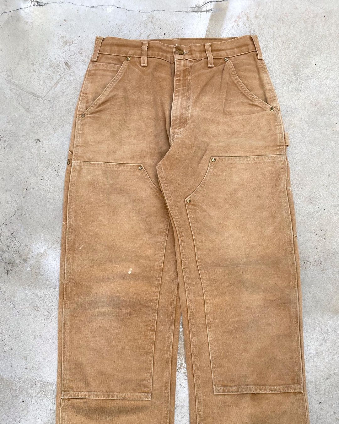 1990s Faded Brown Carhartt Double Knee Pants