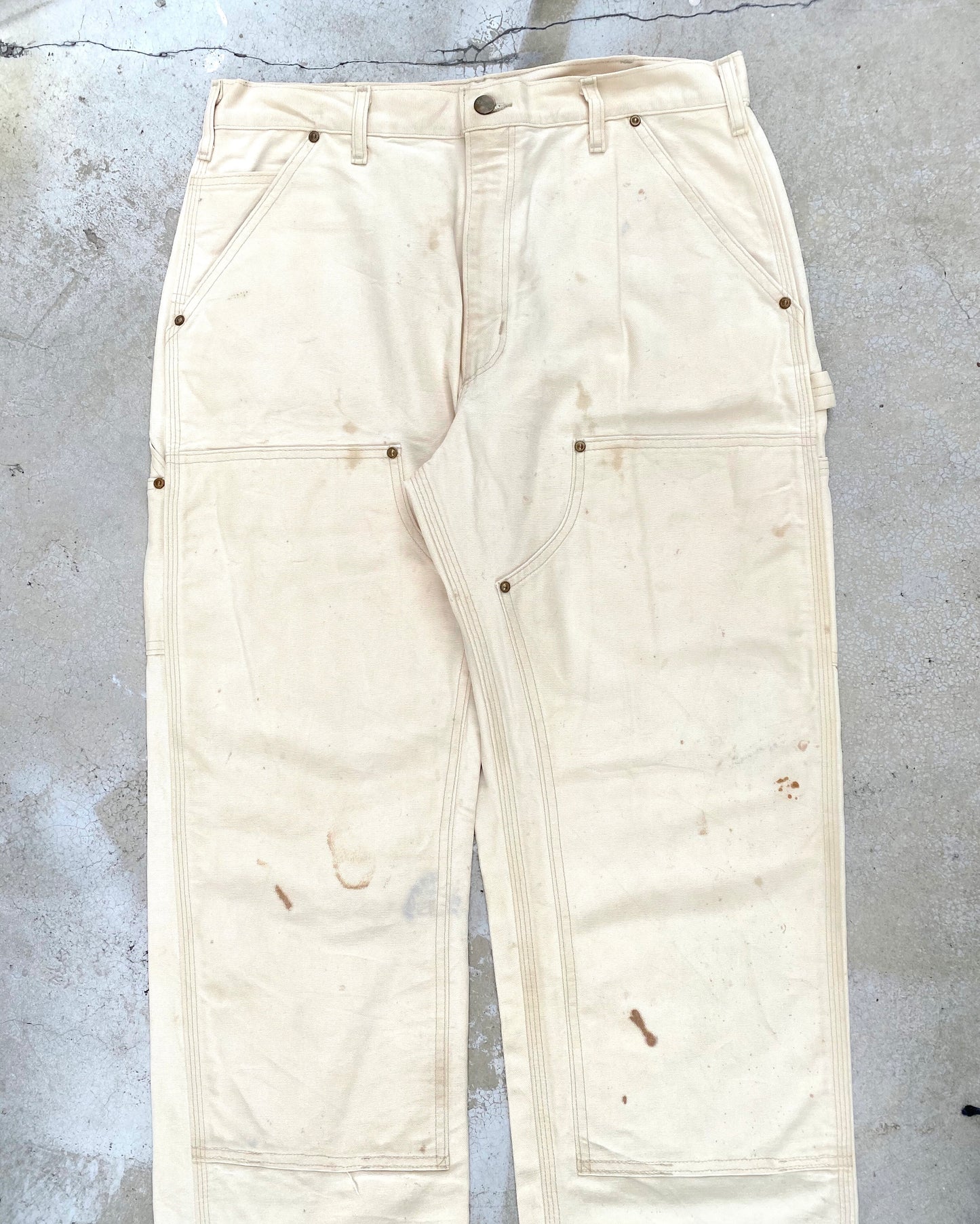 1990S CREAM CARHARTT DOUBLE KNEE PANTS (34X34)