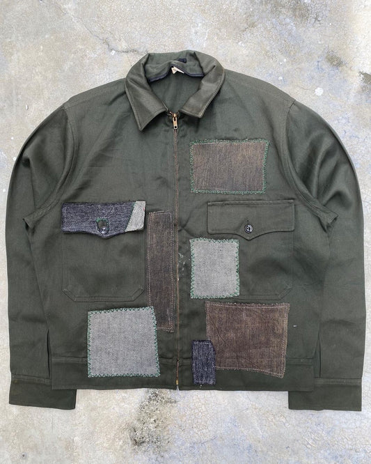 1960S OLIVE GREEN PATCHED WORKWEAR (S-L)