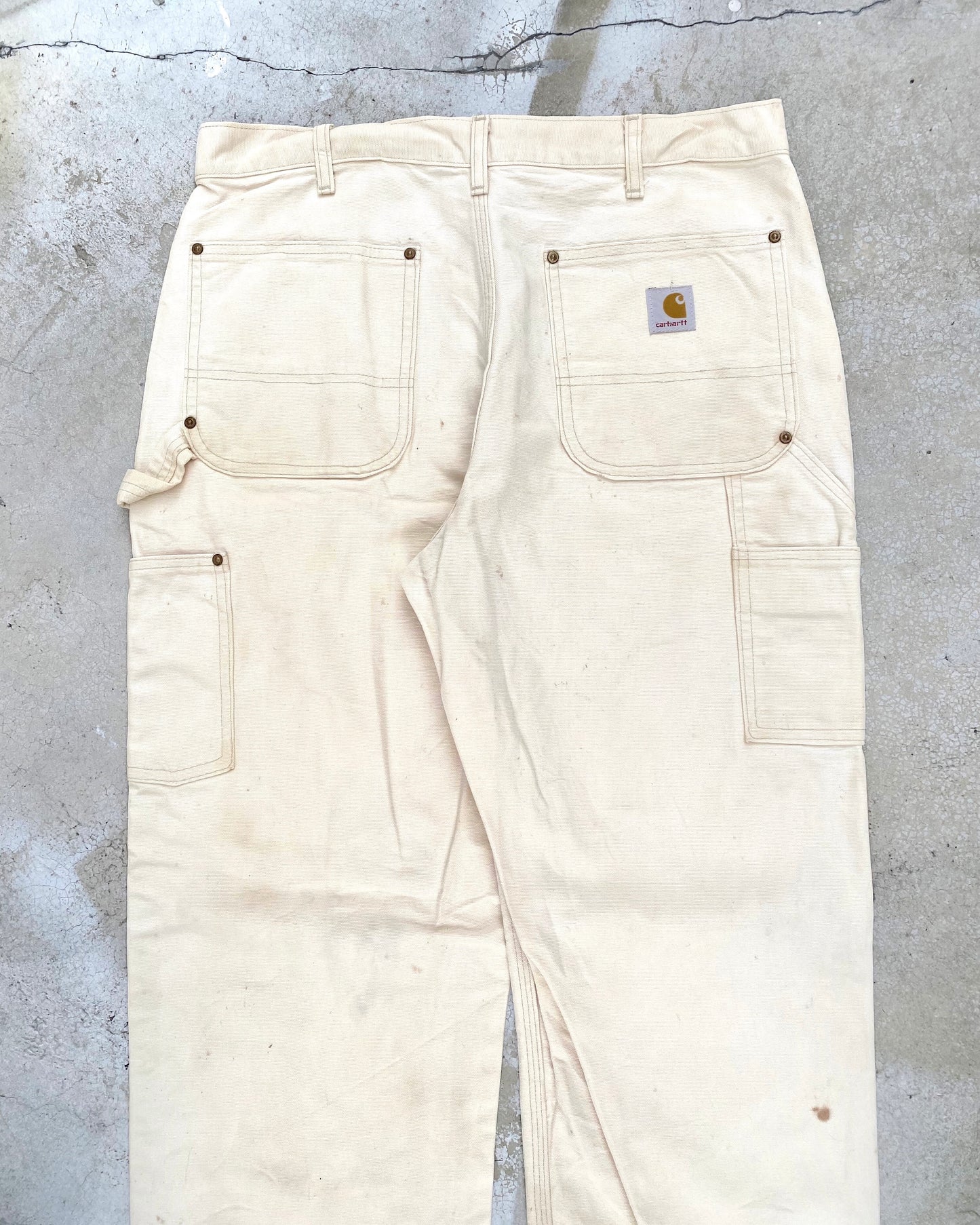 1990S CREAM CARHARTT DOUBLE KNEE PANTS (34X34)