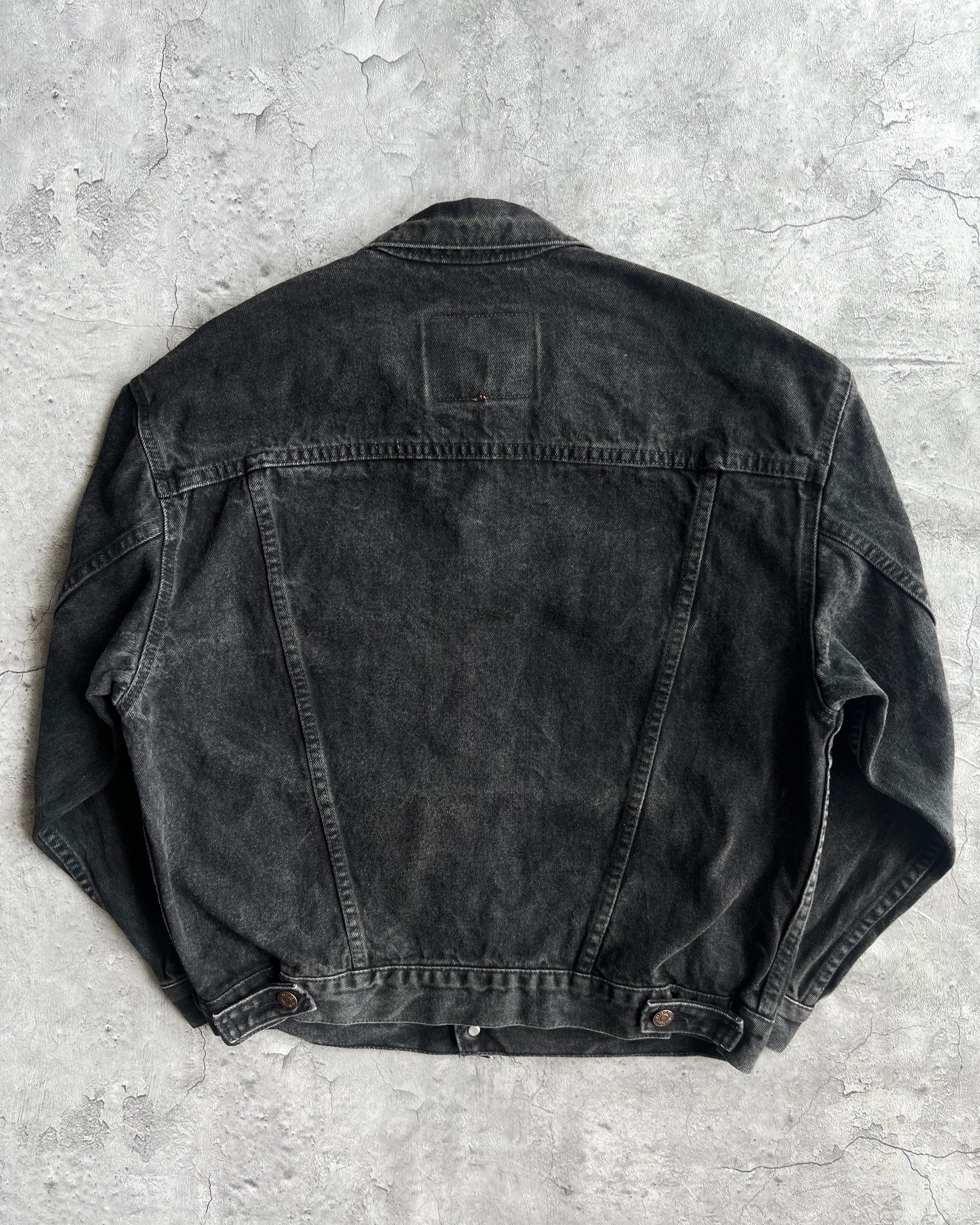 1990S FADED BLACK LEVI'S TYPE III DENIM JACKET (L)