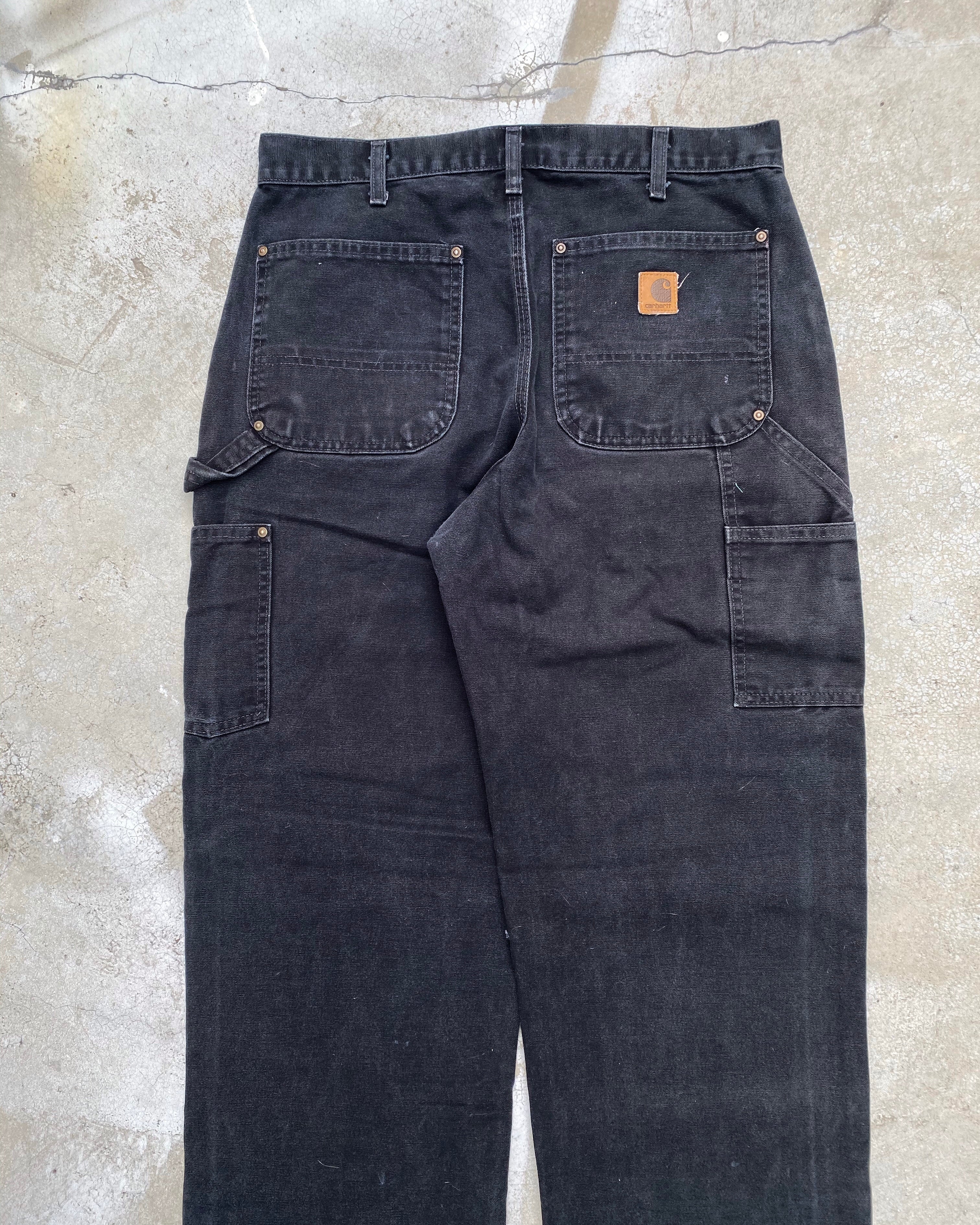 1990S BLACK CARHARTT DOUBLE KNEE PANTS (32X34)