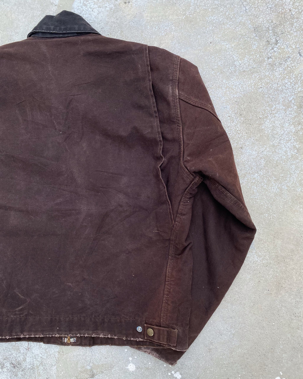 1990S DARK BROWN CARHARTT DETROIT JACKET (M)