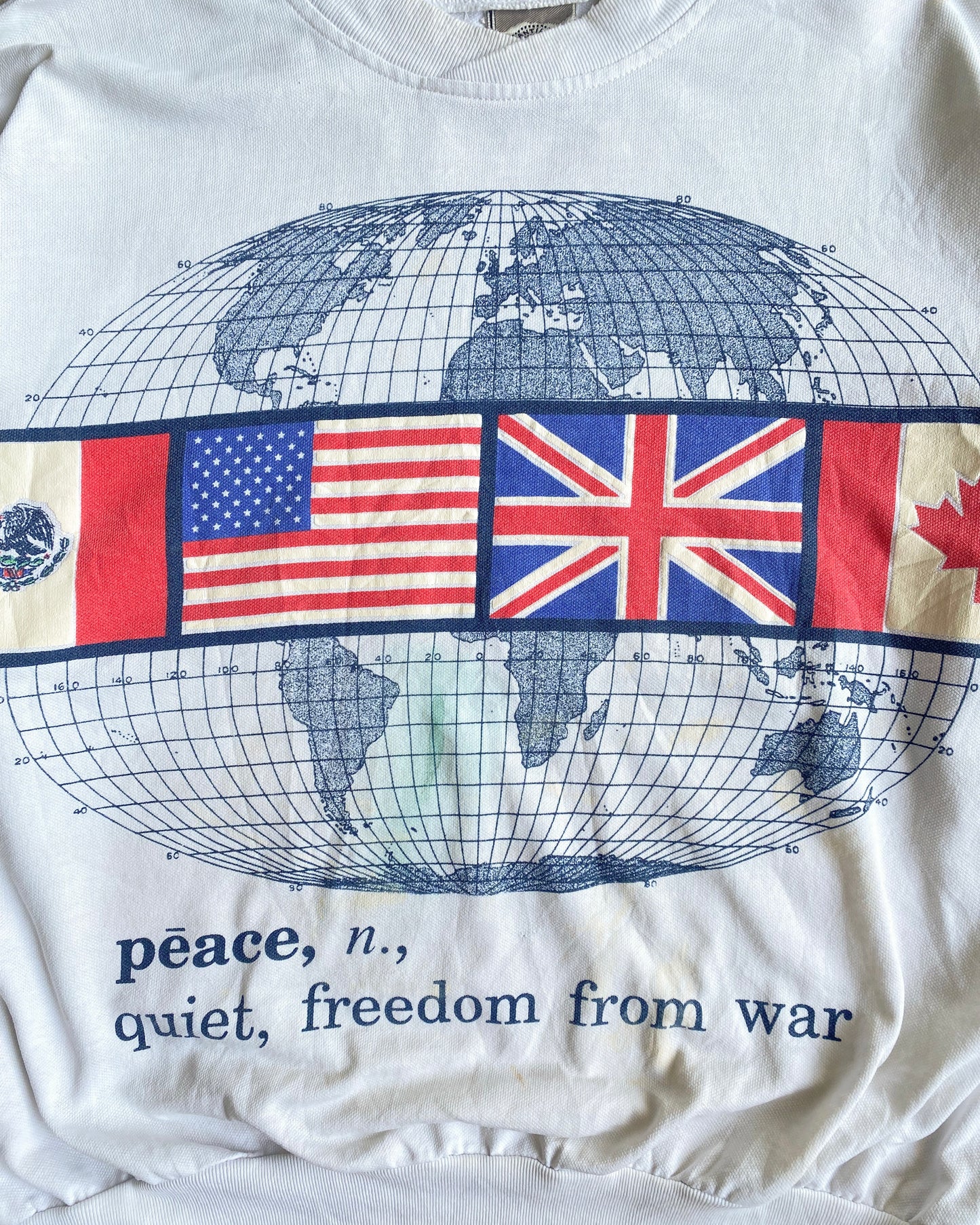 1980S FULL PRINT WORLD PEACE SWEATSHIRT (XL)