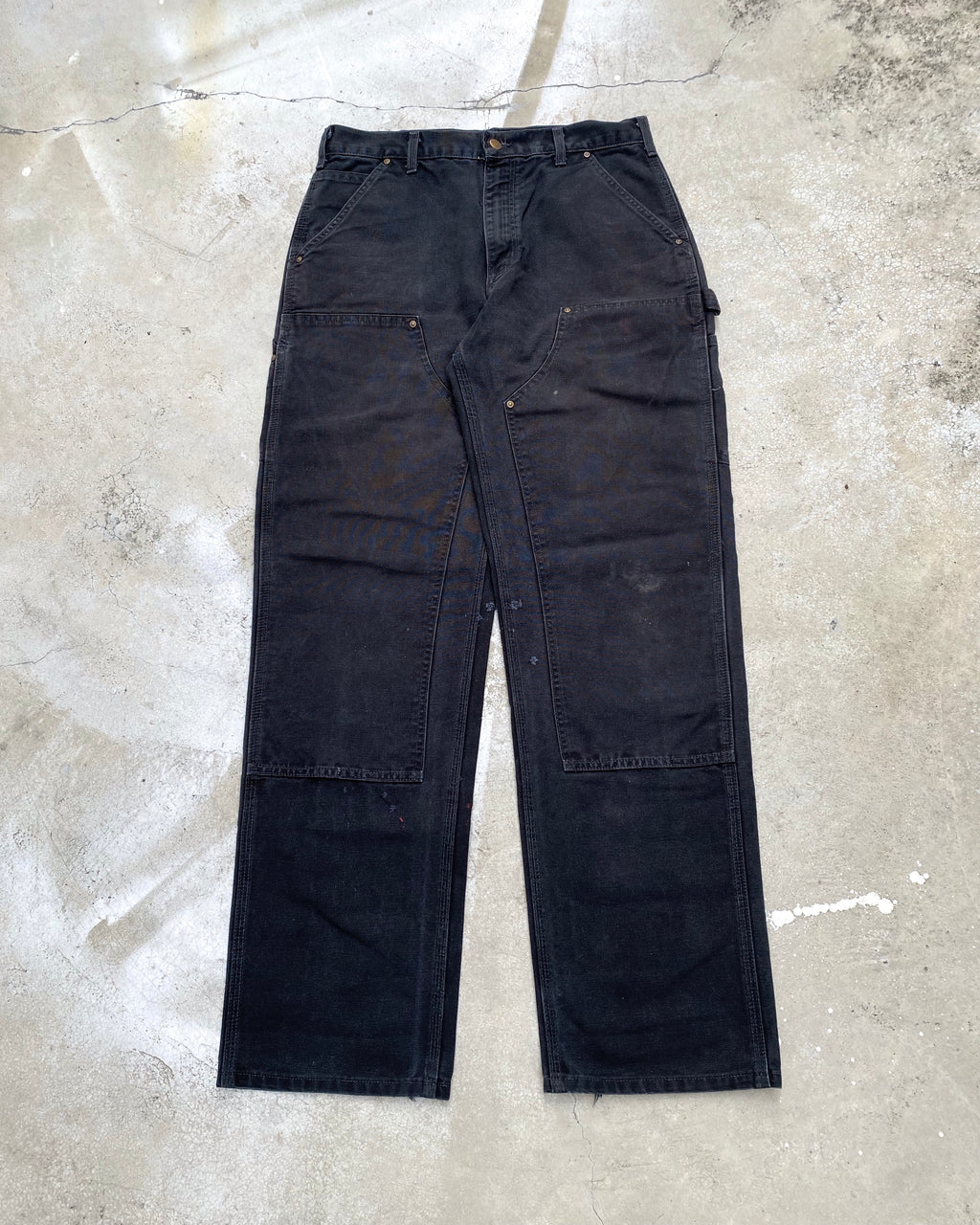 1990S BLACK CARHARTT DOUBLE KNEE PANTS (32X34)