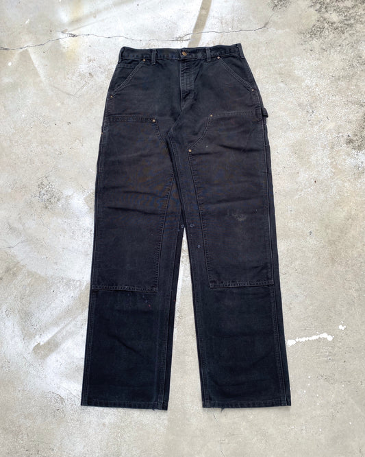 1990S BLACK CARHARTT DOUBLE KNEE PANTS (32X34)
