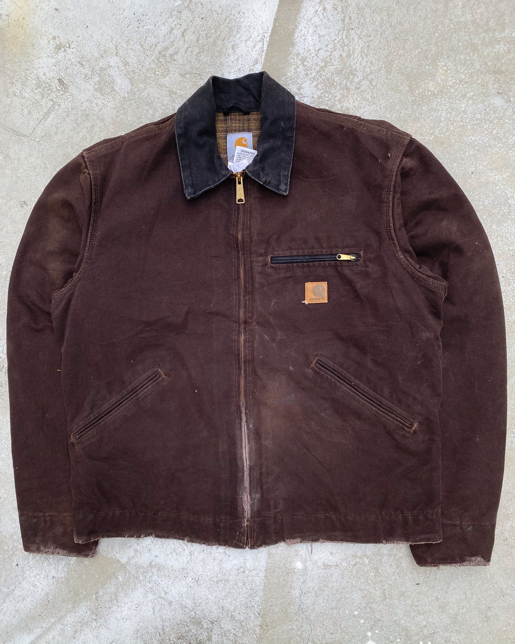 1990S DARK BROWN CARHARTT DETROIT JACKET (M)