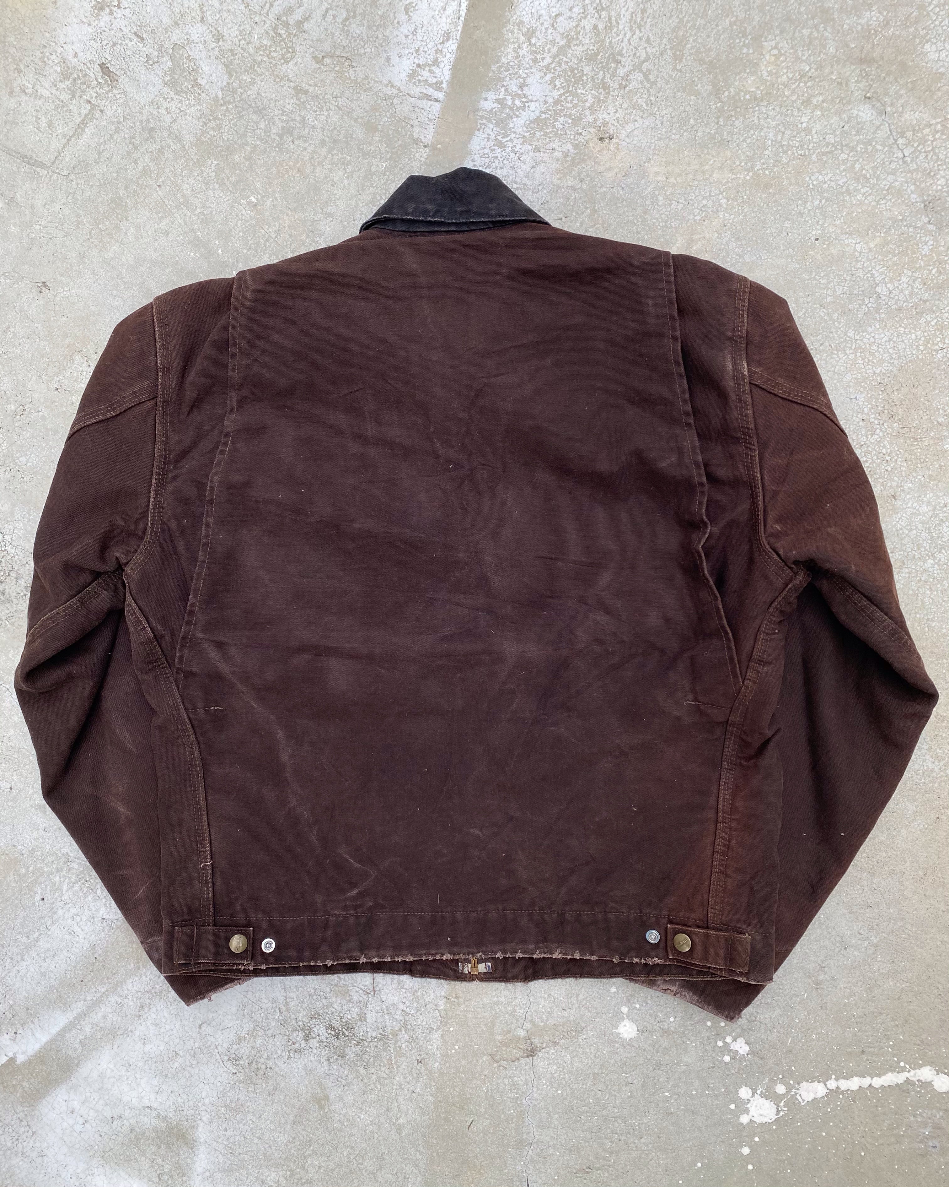 1990S DARK BROWN CARHARTT DETROIT JACKET (M)