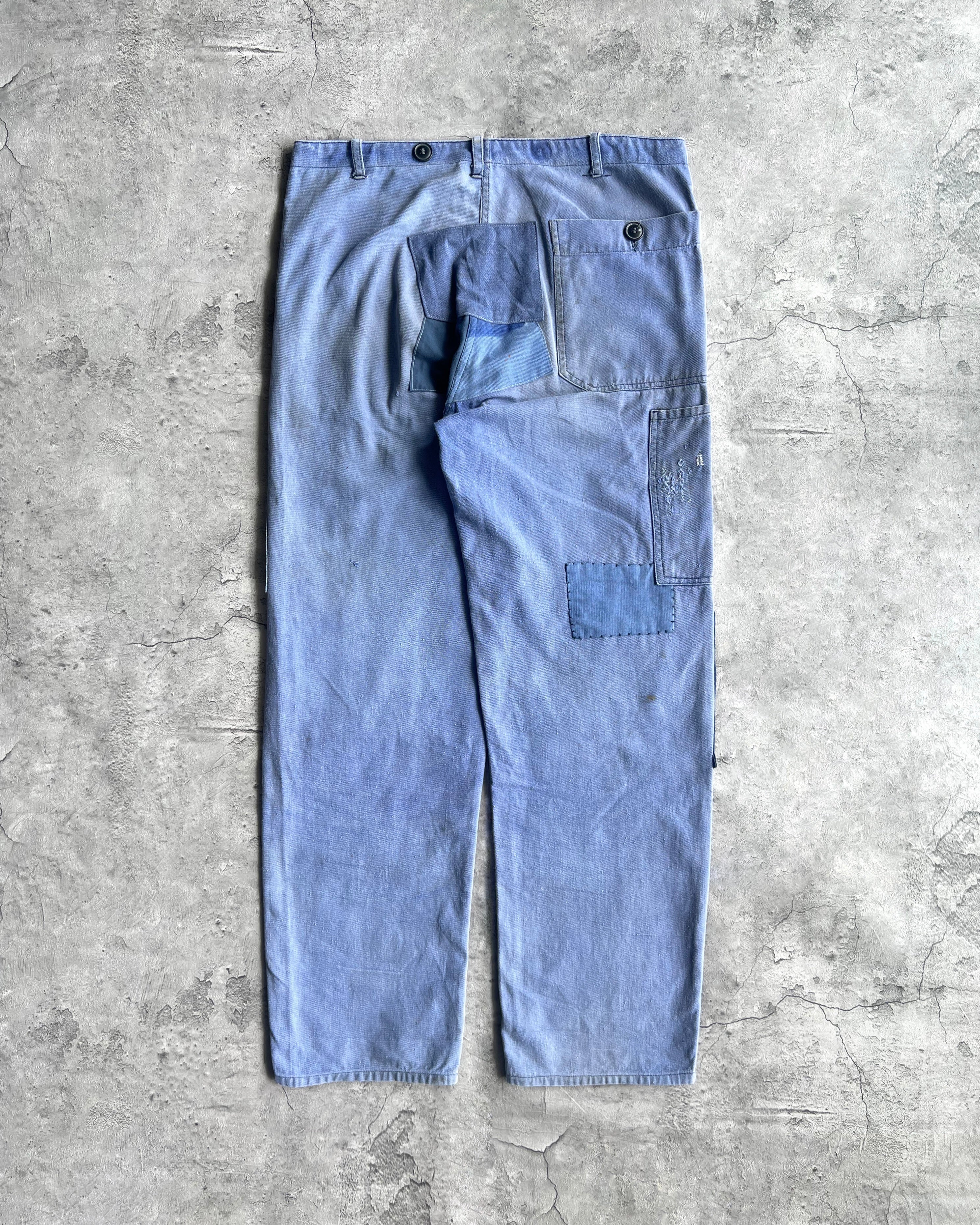 1960S SUN FADED FRENCH REAPIRED TROUSERS (34X30)