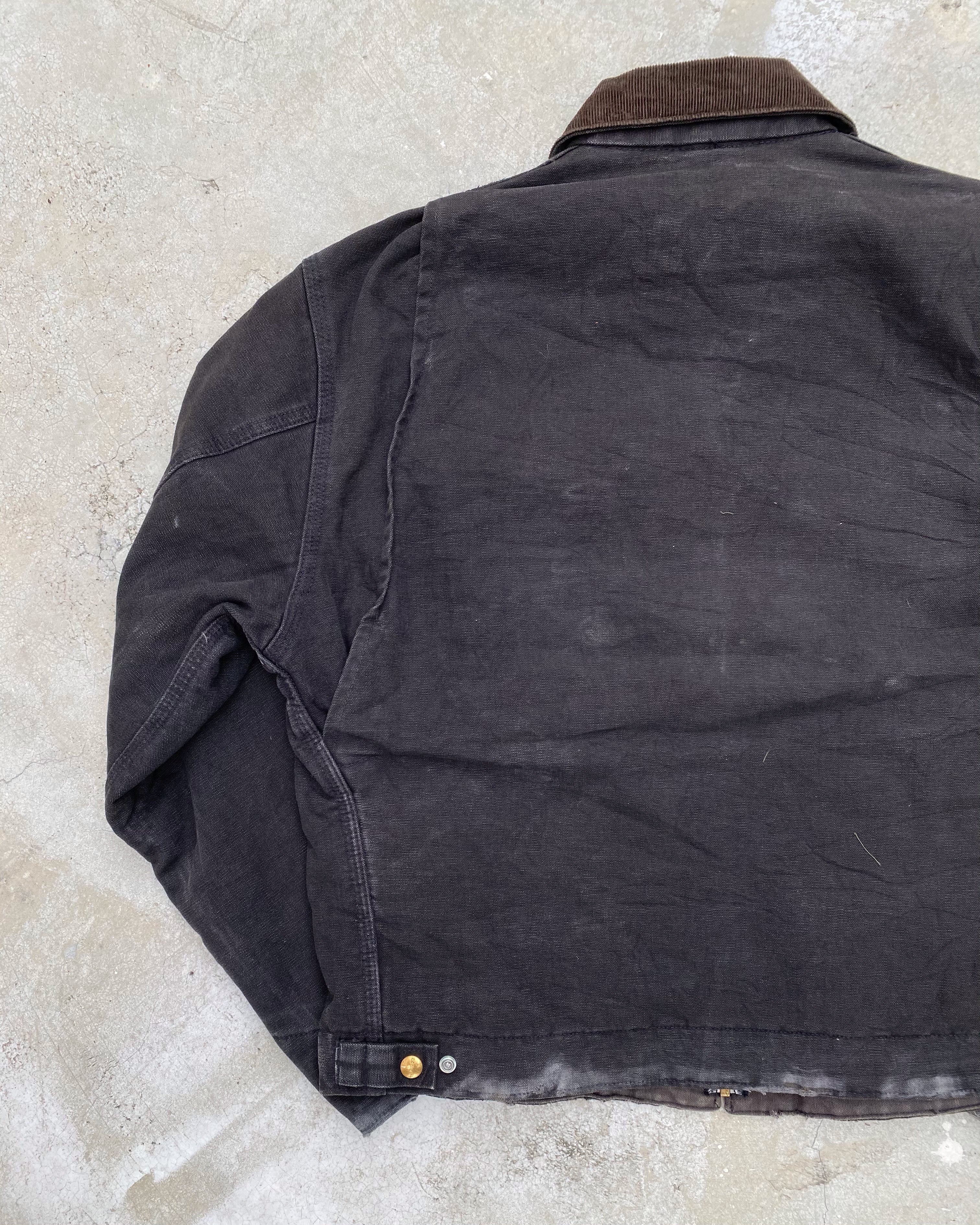 1990S FADED BLACK CARHARTT DETROIT JACKET (L/XL)