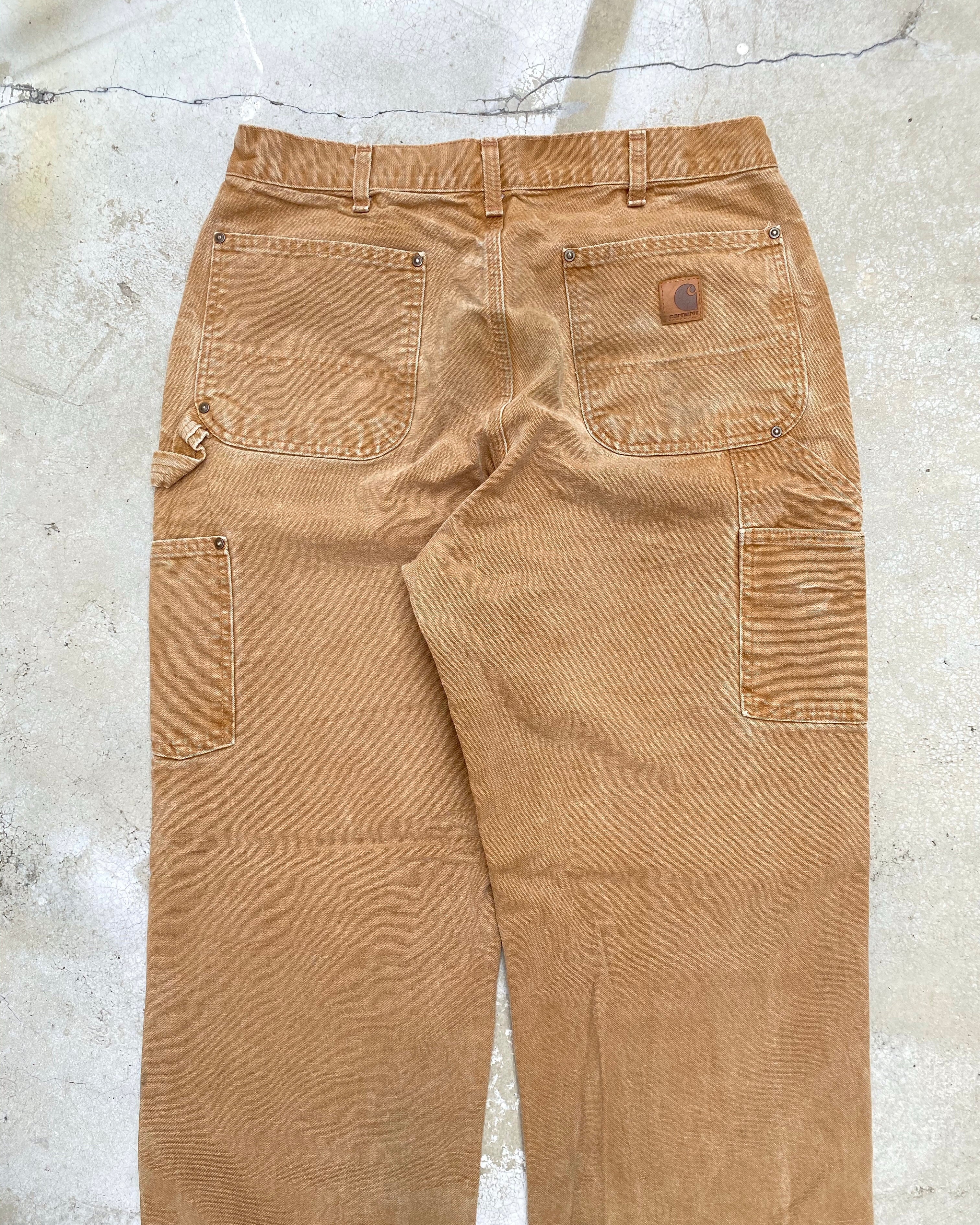 1990S DIRT BROWN CARHARTT DOUBLE KNEE PANTS (34X32)