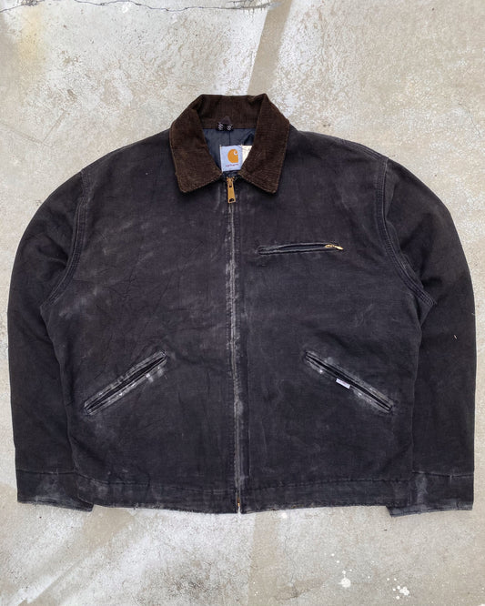1990S FADED BLACK CARHARTT DETROIT JACKET (L/XL)