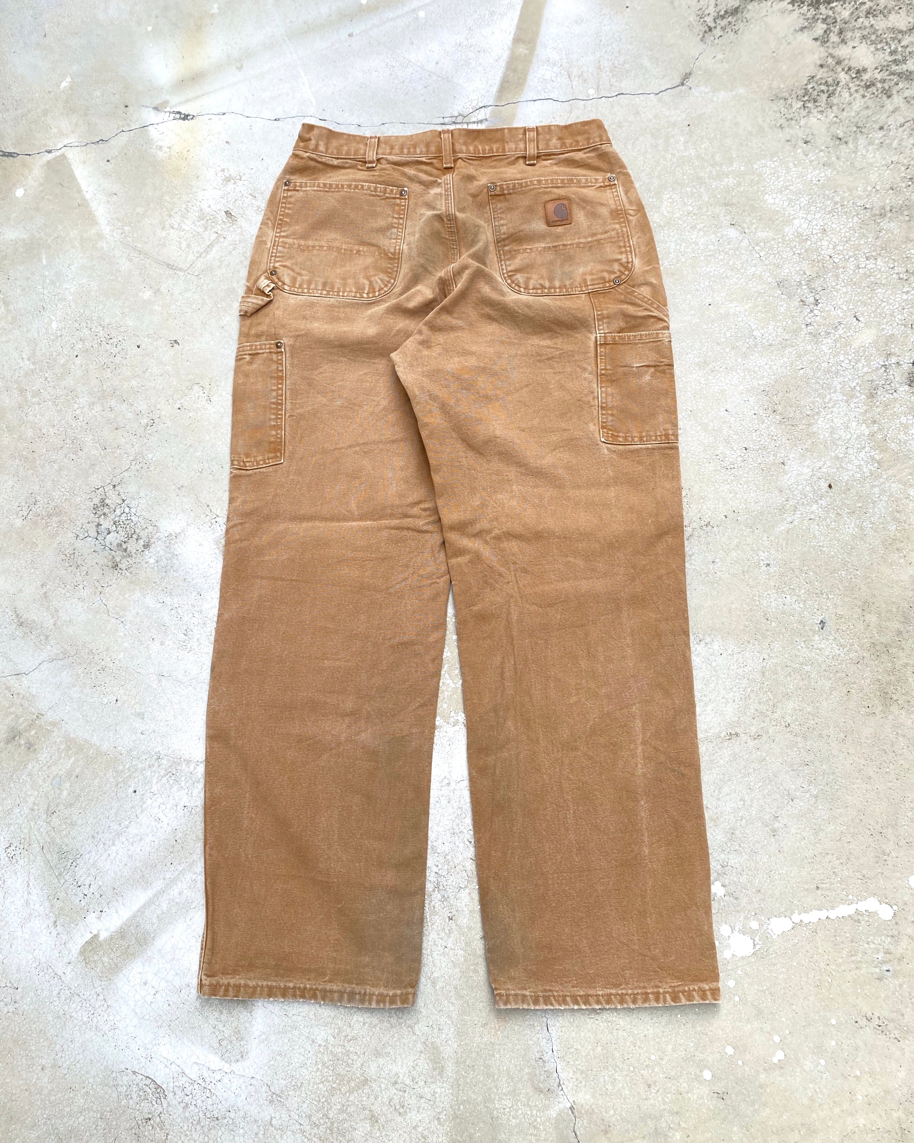 1990S DIRT BROWN CARHARTT DOUBLE KNEE PANTS (34X32)