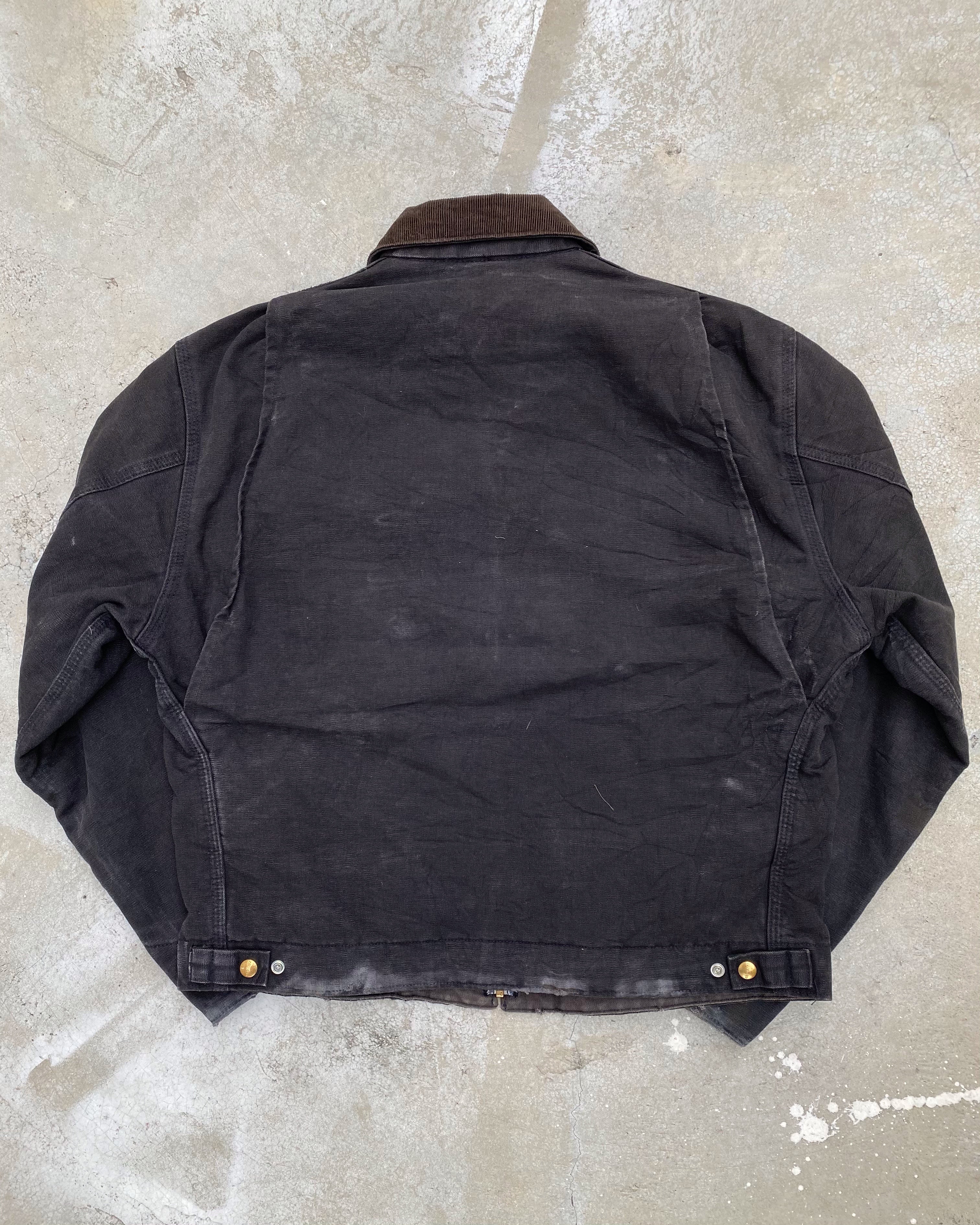 1990S FADED BLACK CARHARTT DETROIT JACKET (L/XL)