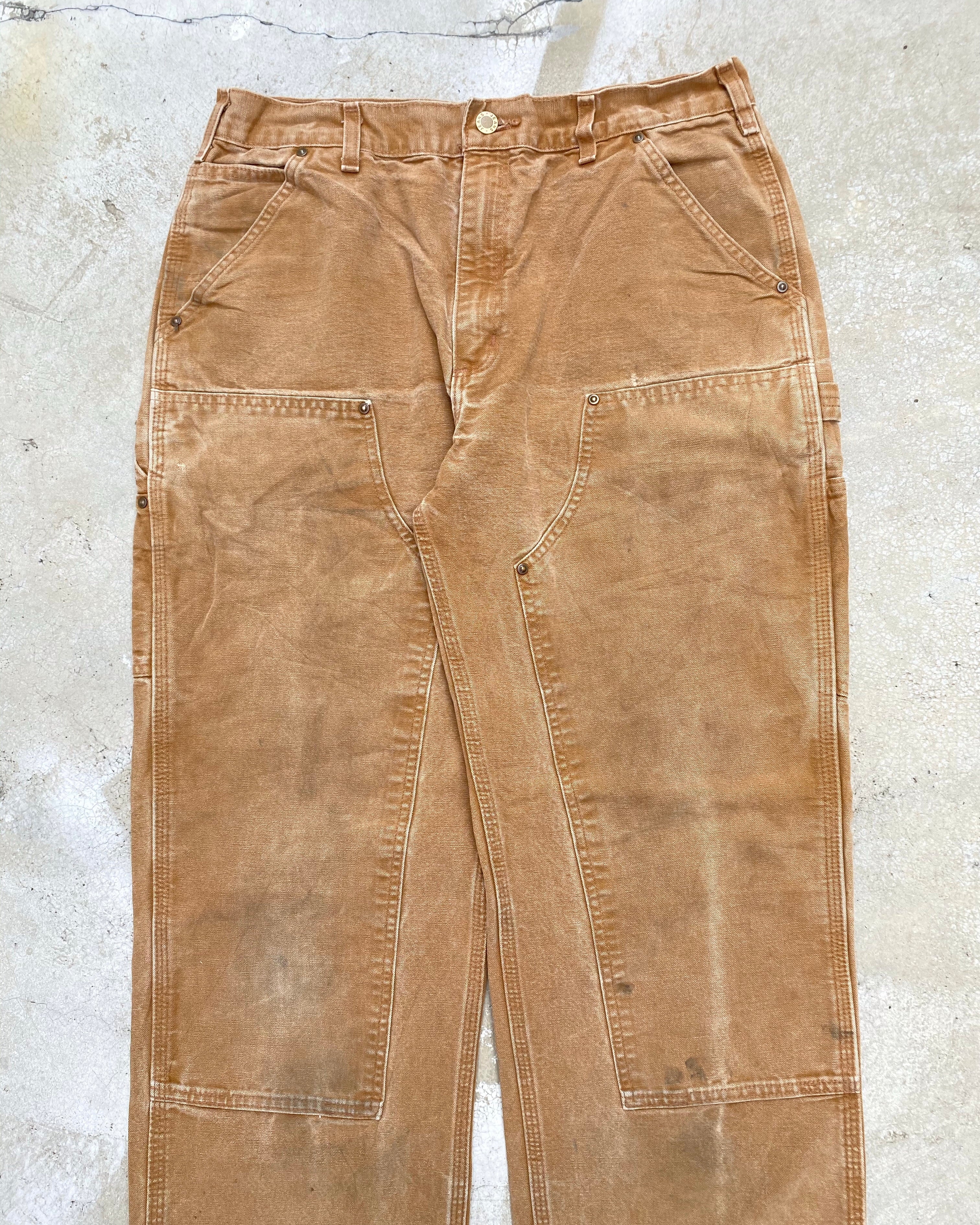 1990S DIRT BROWN CARHARTT DOUBLE KNEE PANTS (34X32)