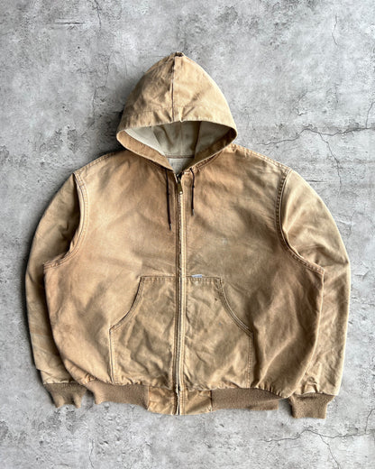 1980S BROWN CARHARTT 100 YEARS HOODED WORK JACKET (XL)