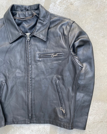 1970S SCHOTT BLACK LEATHER JACKET (M/L)