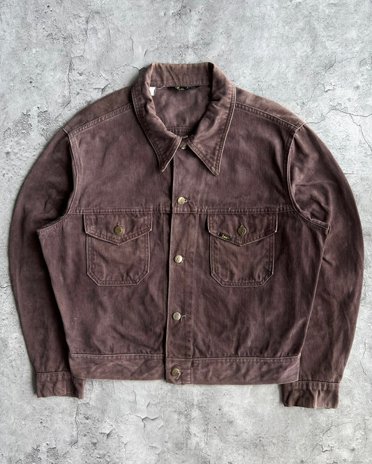 1970S LEE MOLESKIN MAROON/BROWN DOUBLE POCKET JACKET (L)