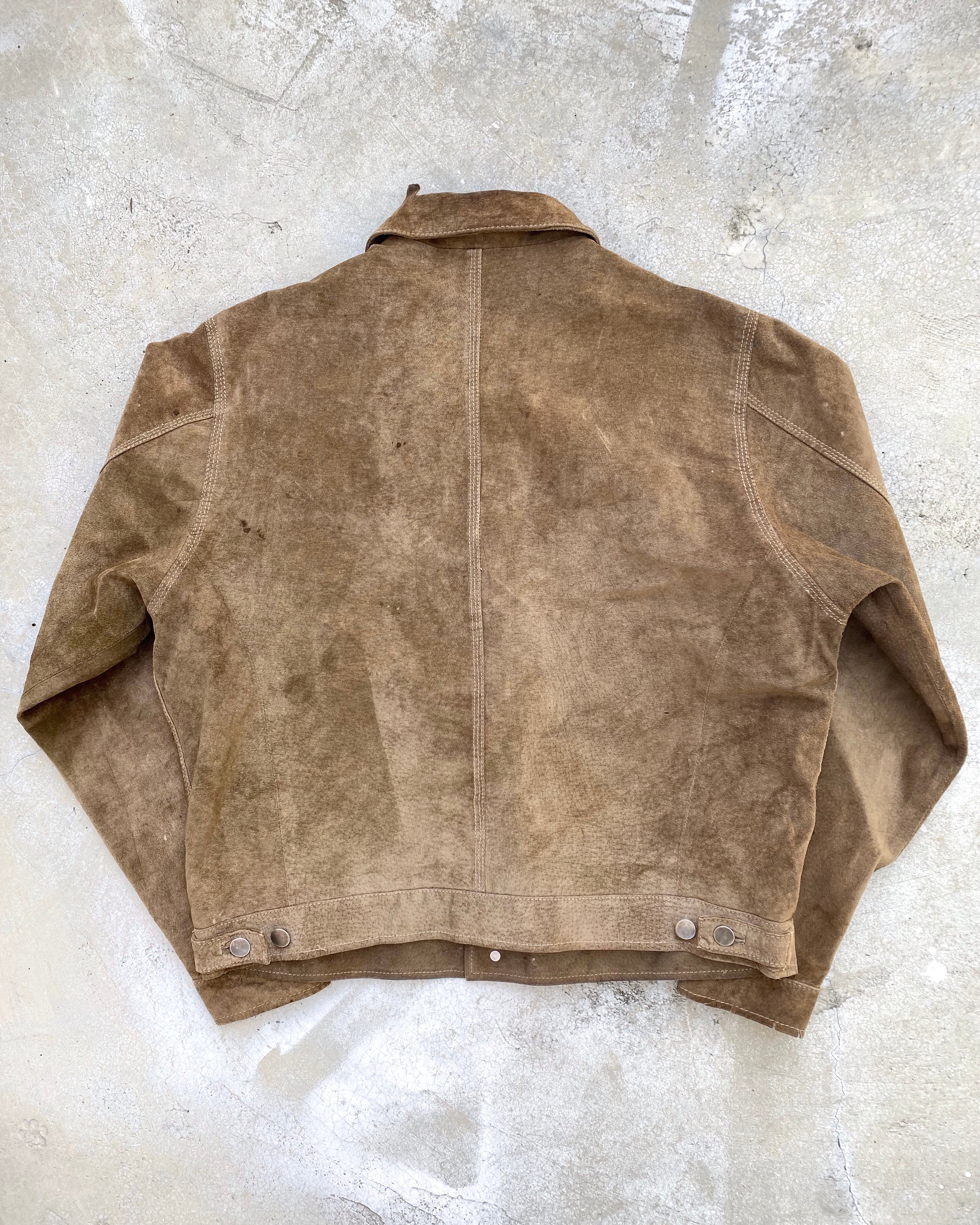 1980S SUN FADED LEATHER SUEDE JACKET (M/L)