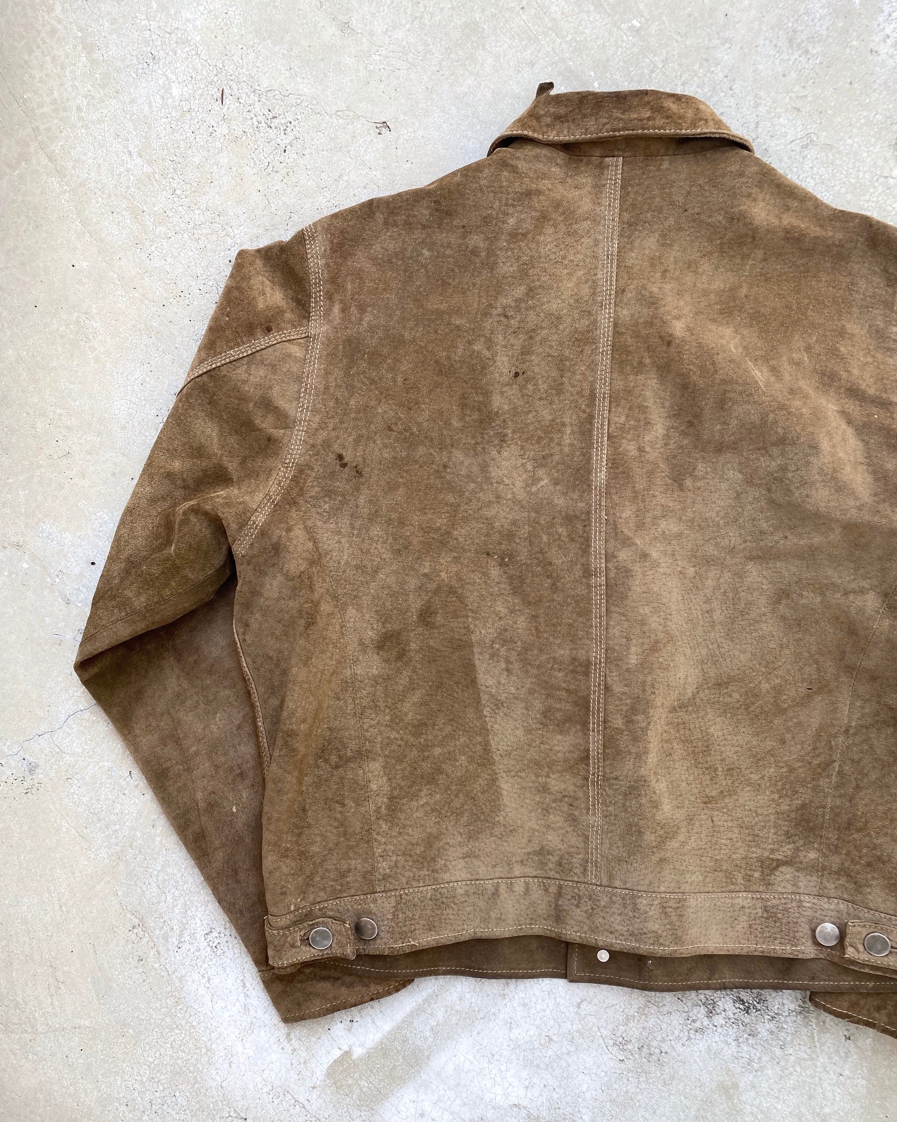 1980S SUN FADED LEATHER SUEDE JACKET (M/L)