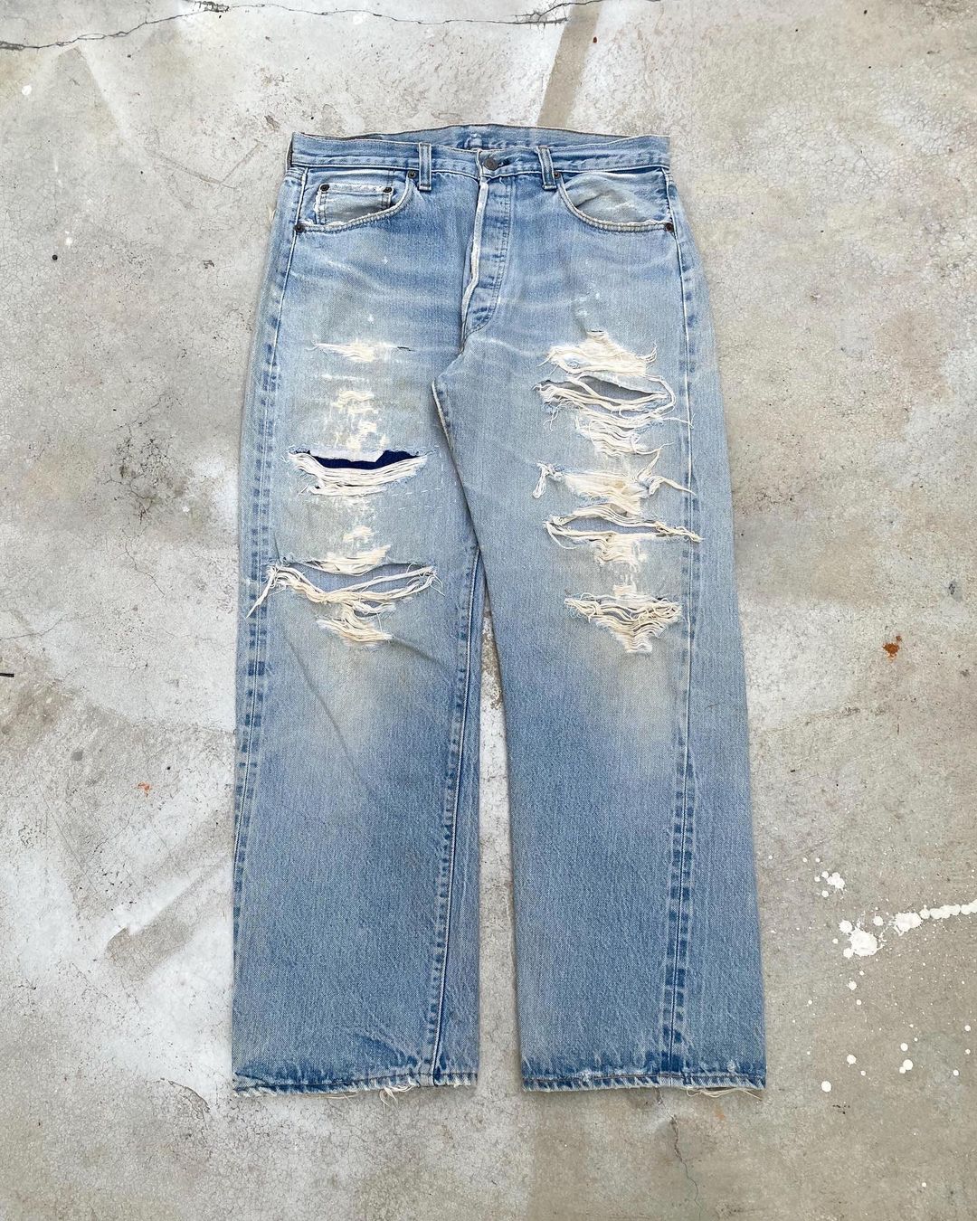 1970s Levi’s Faded 501 Distress Selvedge Jeans