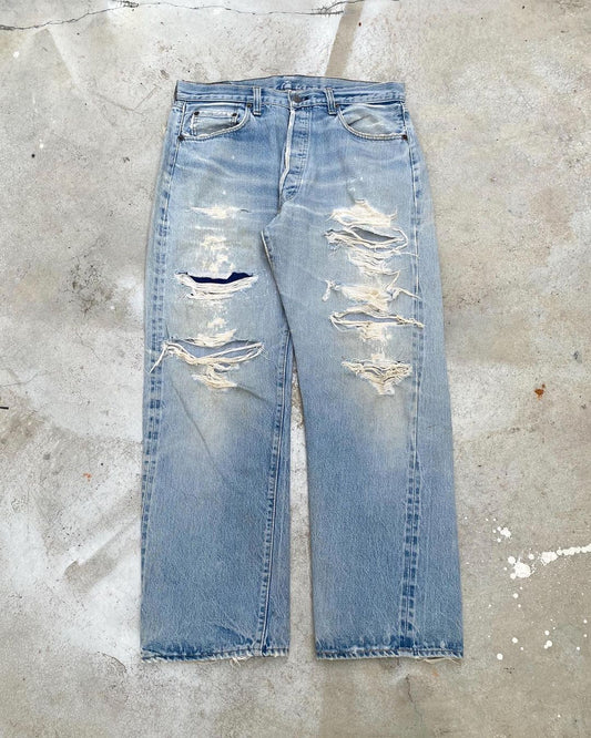 1970s Levi’s Faded 501 Distress Selvedge Jeans
