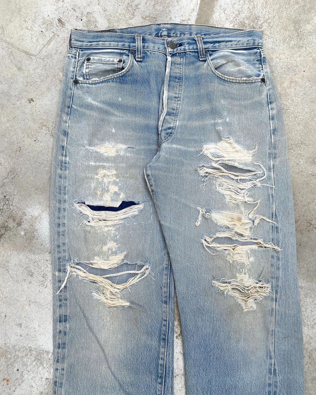 1970s Levi’s Faded 501 Distress Selvedge Jeans