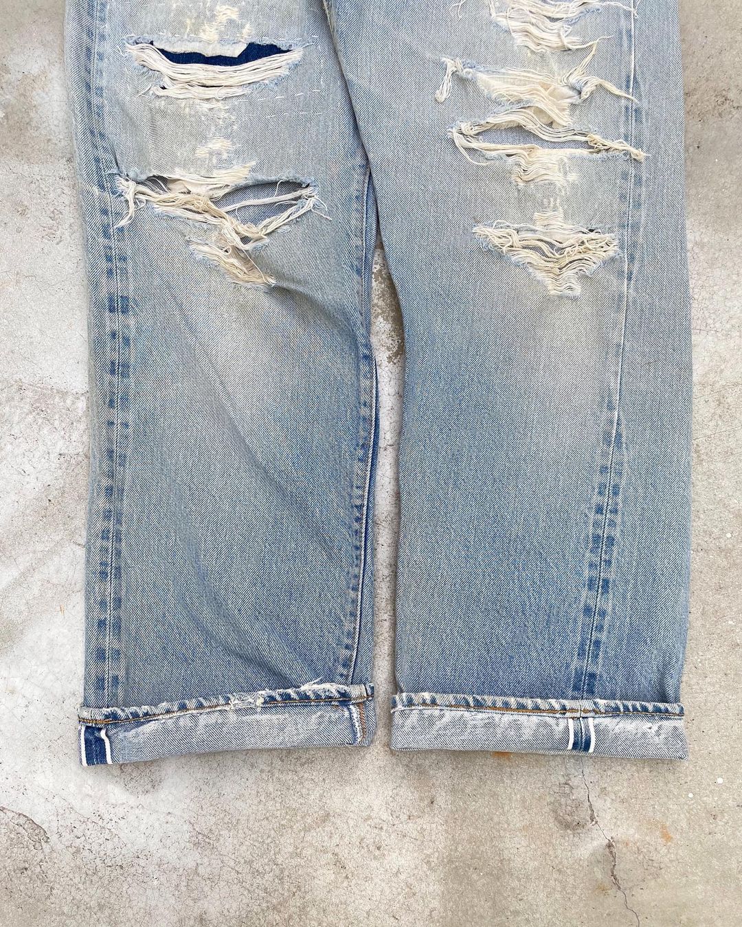 1970s Levi’s Faded 501 Distress Selvedge Jeans