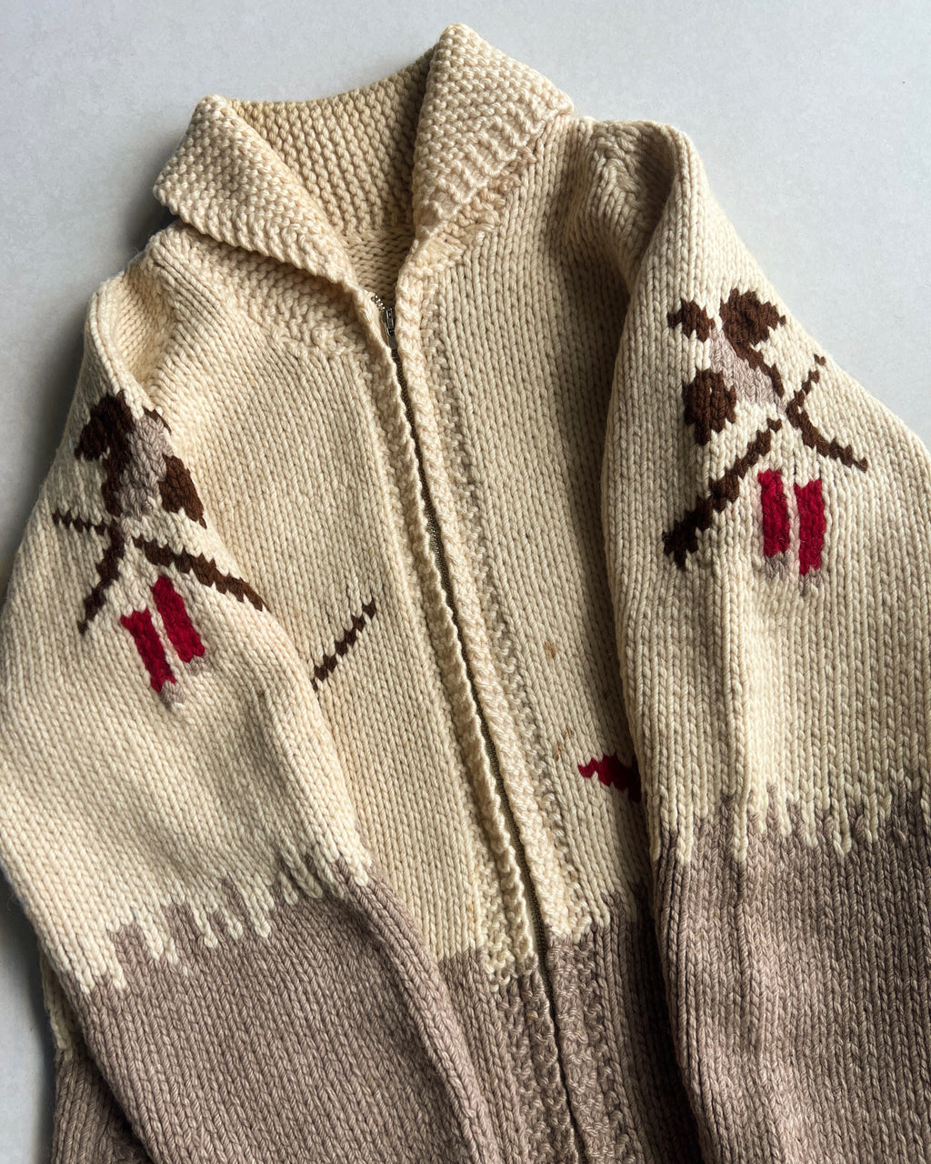 1950S HUNTING COWICHAN KNITTED SWEATER (M/L)